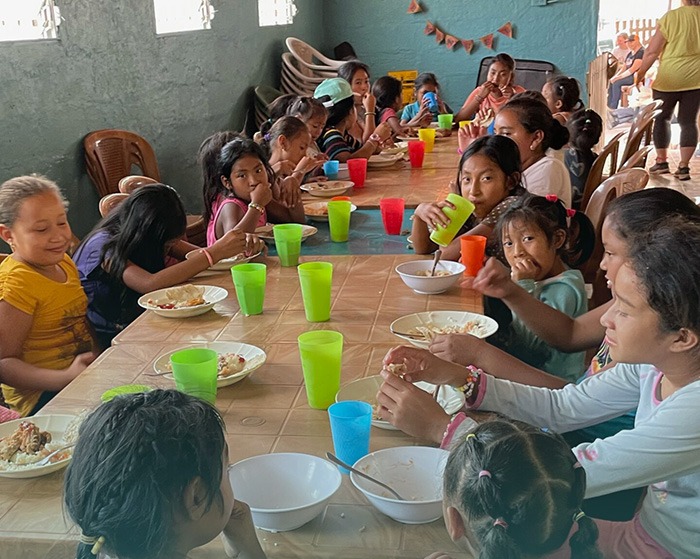 Daily meals at the feeding center